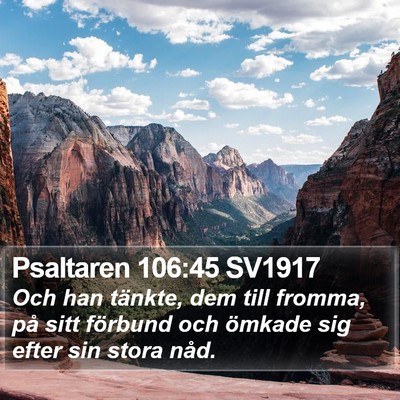 Psaltaren 106:45 SV1917 Bible Verse Image