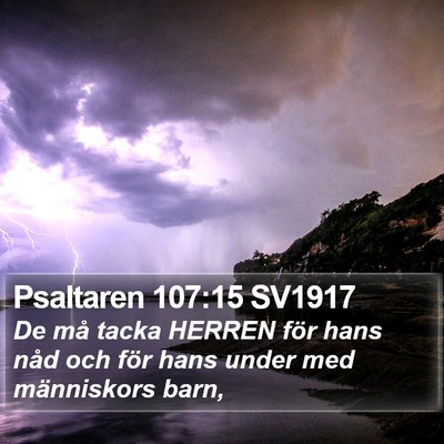 Psaltaren 107:15 SV1917 Bible Verse Image
