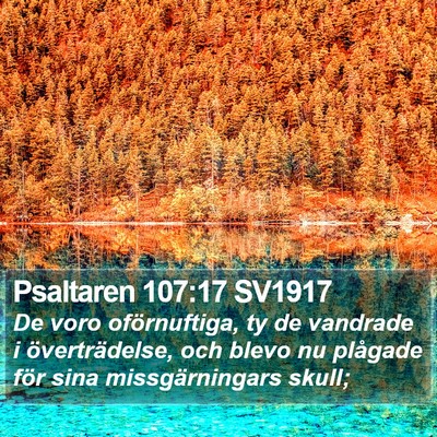 Psaltaren 107:17 SV1917 Bible Verse Image
