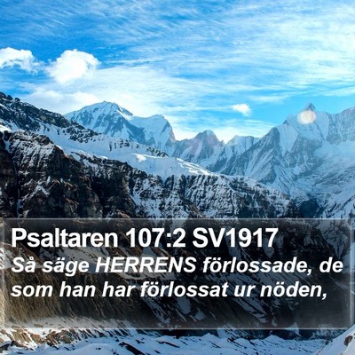 Psaltaren 107:2 SV1917 Bible Verse Image