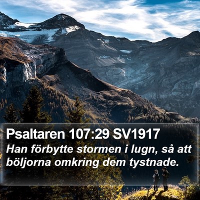 Psaltaren 107:29 SV1917 Bible Verse Image