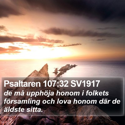 Psaltaren 107:32 SV1917 Bible Verse Image