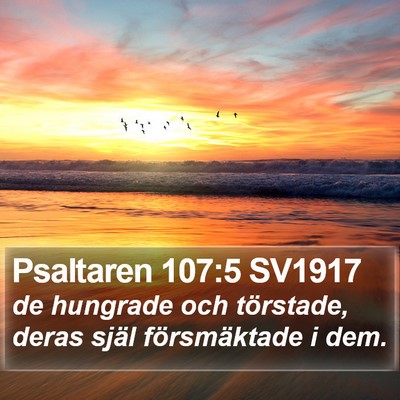 Psaltaren 107:5 SV1917 Bible Verse Image