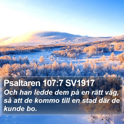 Psaltaren 107:7 SV1917 Bible Verse Image
