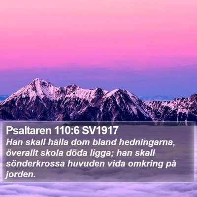 Psaltaren 110:6 SV1917 Bible Verse Image