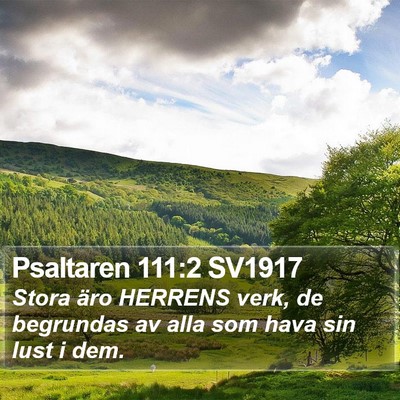 Psaltaren 111:2 SV1917 Bible Verse Image