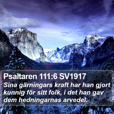 Psaltaren 111:6 SV1917 Bible Verse Image