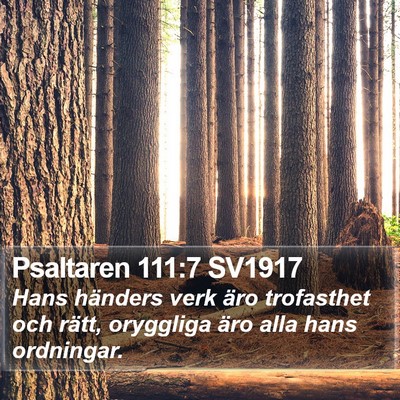 Psaltaren 111:7 SV1917 Bible Verse Image