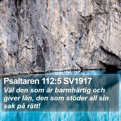 Psaltaren 112:5 SV1917 Bible Verse Image