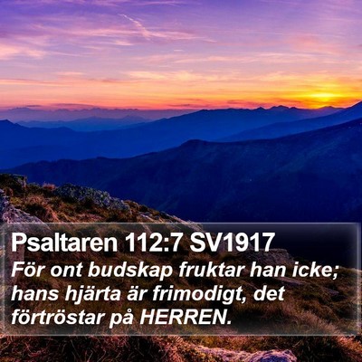 Psaltaren 112:7 SV1917 Bible Verse Image