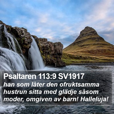 Psaltaren 113:9 SV1917 Bible Verse Image