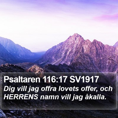 Psaltaren 116:17 SV1917 Bible Verse Image
