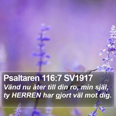 Psaltaren 116:7 SV1917 Bible Verse Image