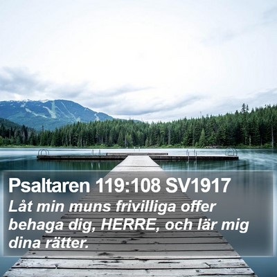 Psaltaren 119:108 SV1917 Bible Verse Image