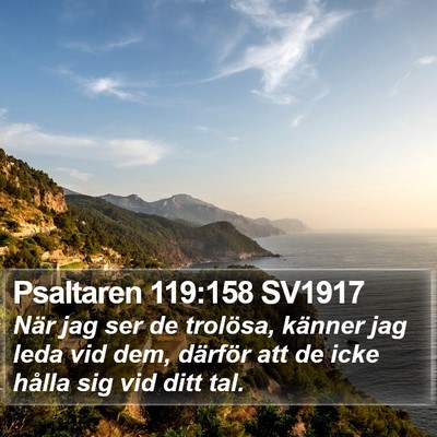 Psaltaren 119:158 SV1917 Bible Verse Image