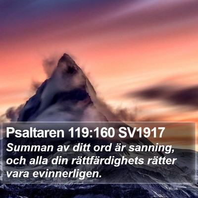 Psaltaren 119:160 SV1917 Bible Verse Image