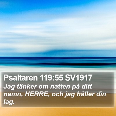 Psaltaren 119:55 SV1917 Bible Verse Image
