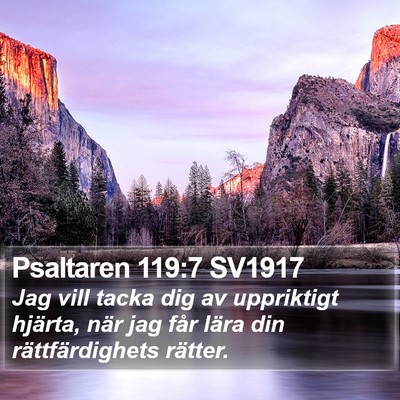 Psaltaren 119:7 SV1917 Bible Verse Image