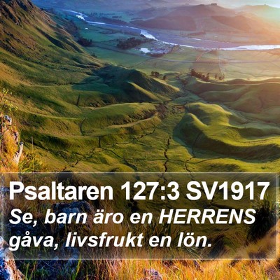 Psaltaren 127:3 SV1917 Bible Verse Image