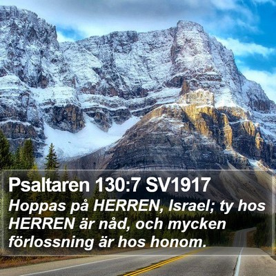 Psaltaren 130:7 SV1917 Bible Verse Image