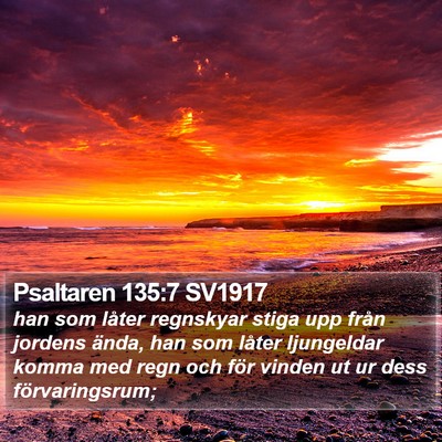 Psaltaren 135:7 SV1917 Bible Verse Image
