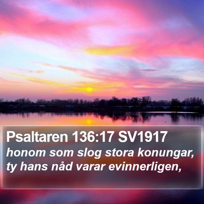 Psaltaren 136:17 SV1917 Bible Verse Image