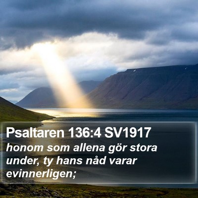 Psaltaren 136:4 SV1917 Bible Verse Image