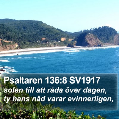 Psaltaren 136:8 SV1917 Bible Verse Image