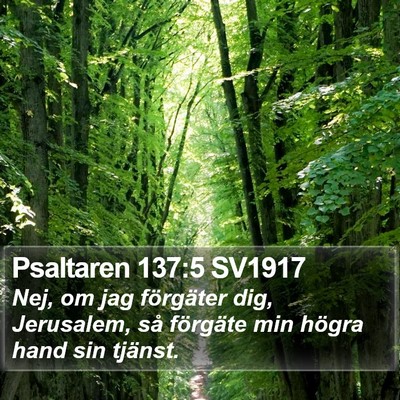 Psaltaren 137:5 SV1917 Bible Verse Image