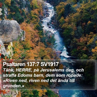 Psaltaren 137:7 SV1917 Bible Verse Image