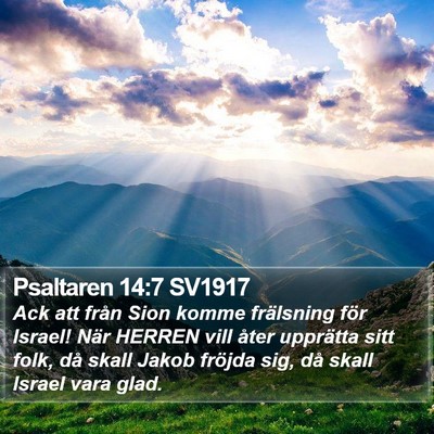 Psaltaren 14:7 SV1917 Bible Verse Image