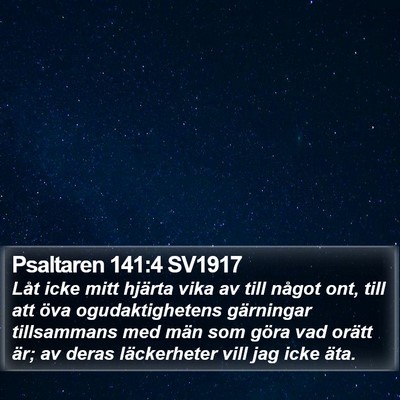 Psaltaren 141:4 SV1917 Bible Verse Image