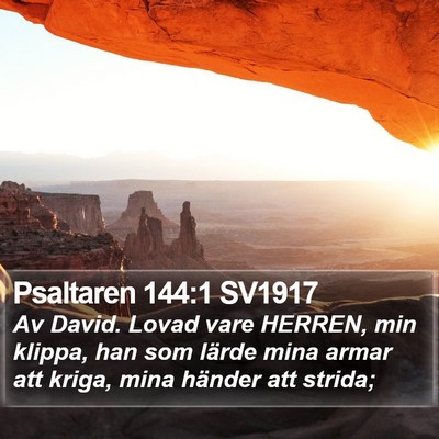 Psaltaren 144:1 SV1917 Bible Verse Image