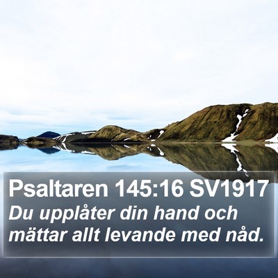 Psaltaren 145:16 SV1917 Bible Verse Image