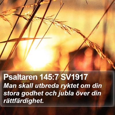 Psaltaren 145:7 SV1917 Bible Verse Image