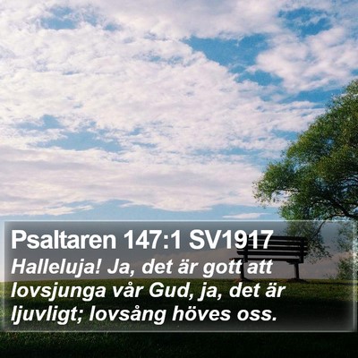 Psaltaren 147:1 SV1917 Bible Verse Image