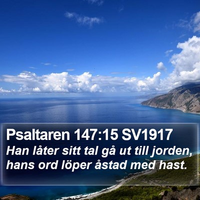Psaltaren 147:15 SV1917 Bible Verse Image