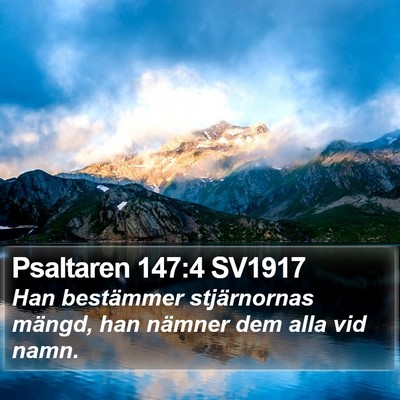 Psaltaren 147:4 SV1917 Bible Verse Image