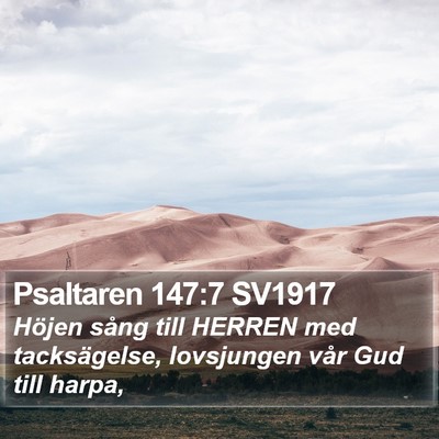 Psaltaren 147:7 SV1917 Bible Verse Image