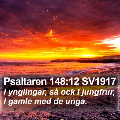 Psaltaren 148:12 SV1917 Bible Verse Image