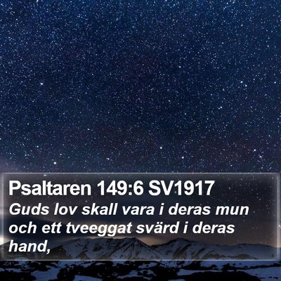 Psaltaren 149:6 SV1917 Bible Verse Image