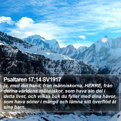 Psaltaren 17:14 SV1917 Bible Verse Image
