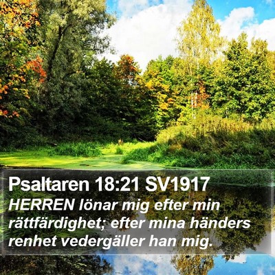 Psaltaren 18:21 SV1917 Bible Verse Image