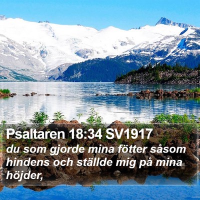 Psaltaren 18:34 SV1917 Bible Verse Image