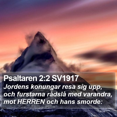 Psaltaren 2:2 SV1917 Bible Verse Image