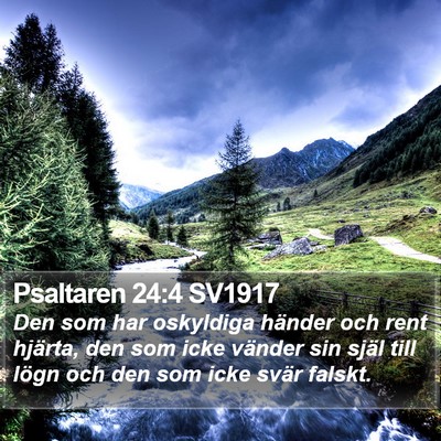 Psaltaren 24:4 SV1917 Bible Verse Image