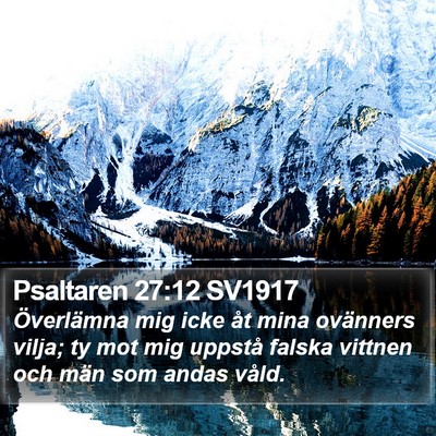 Psaltaren 27:12 SV1917 Bible Verse Image