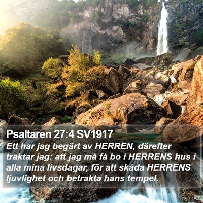 Psaltaren 27:4 SV1917 Bible Verse Image