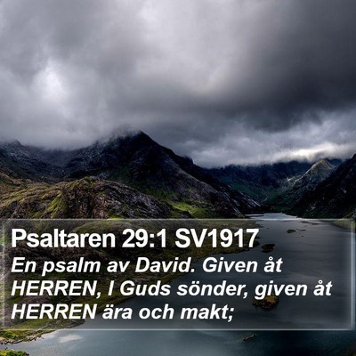 Psaltaren 29:1 SV1917 Bible Verse Image