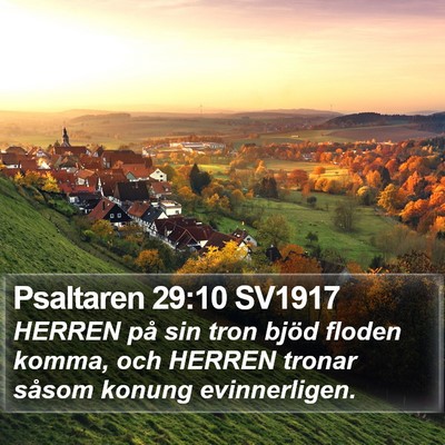 Psaltaren 29:10 SV1917 Bible Verse Image